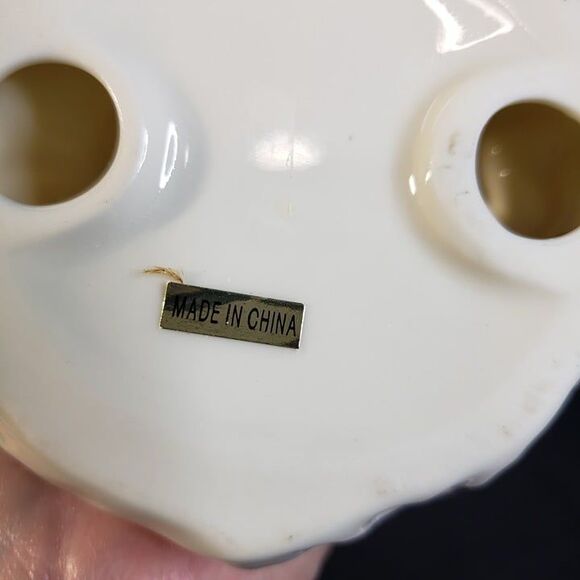 FLAWED White Porcelain Flute Playing Angel Figurine 8" - Picture 10 of 10